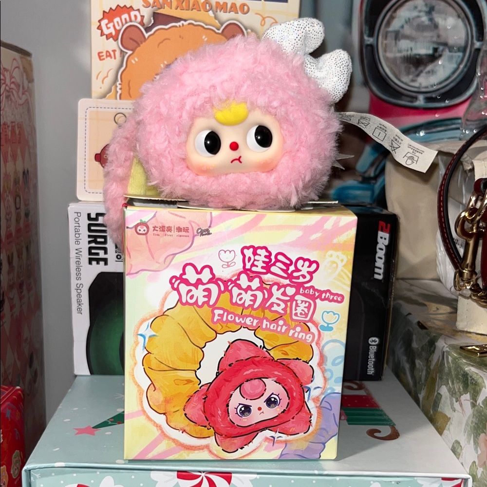 Baby Three Flower Hair Ring ( Revealed pink bunny) - Picture 1 of 8